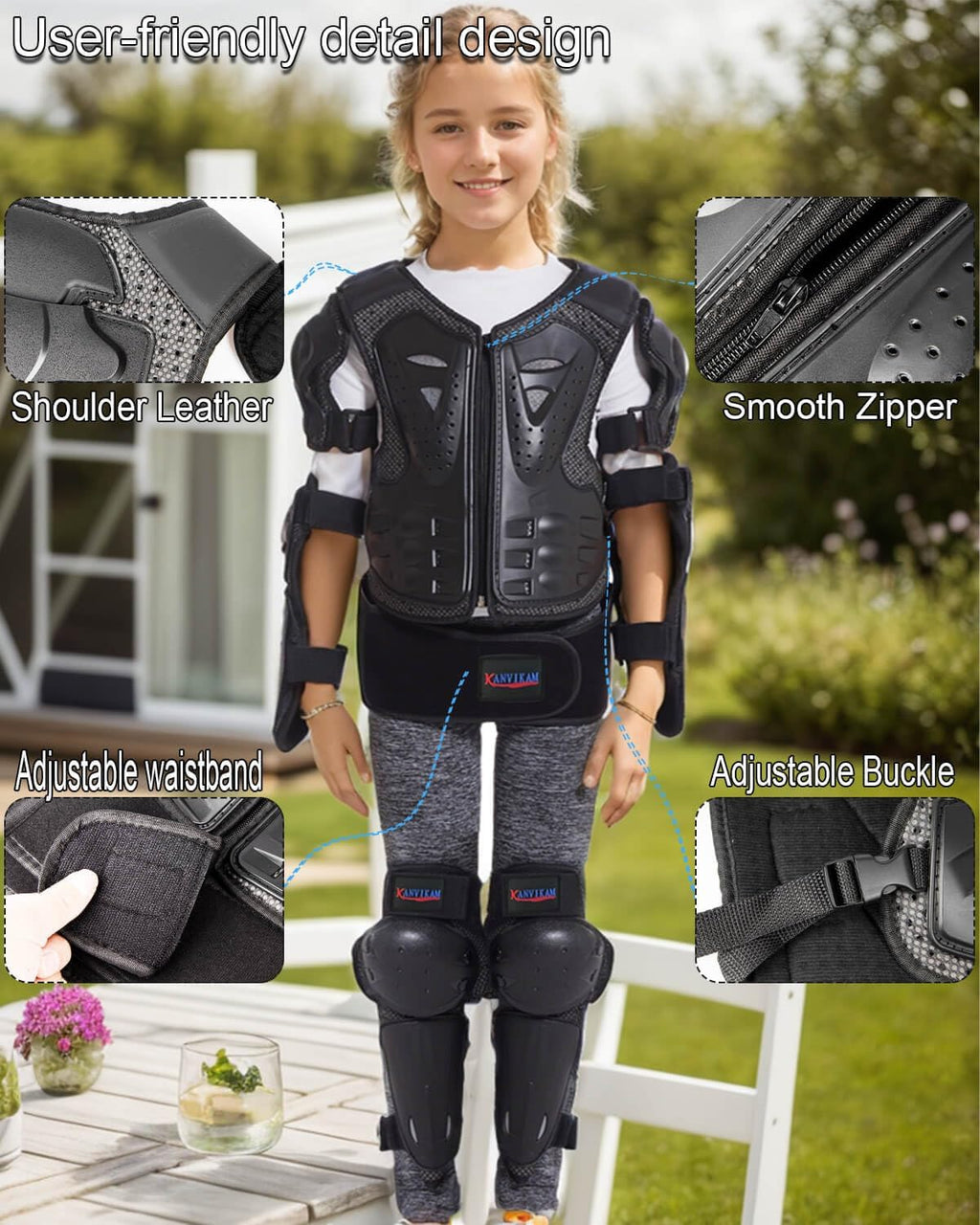 Kids Dirt Bike Gear,Motorcycle Armor Vest Suit for Motocross ATV MTB,Elbow Knee Back Chest Protection for Skating Ski