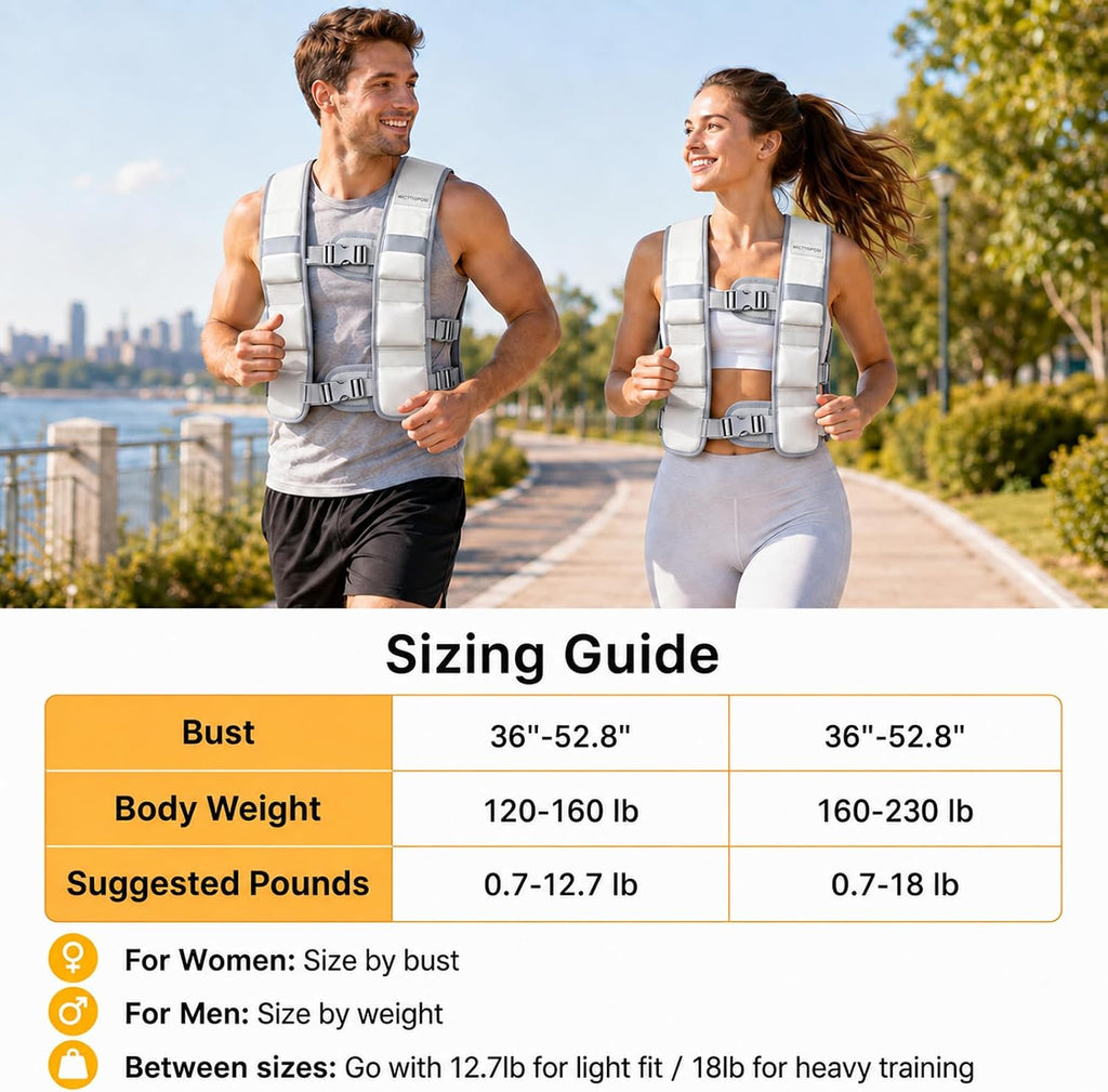 Adjustable Weighted Vest for Women Men, 0.7-12/0.7-18 lb Ultra-Light Start