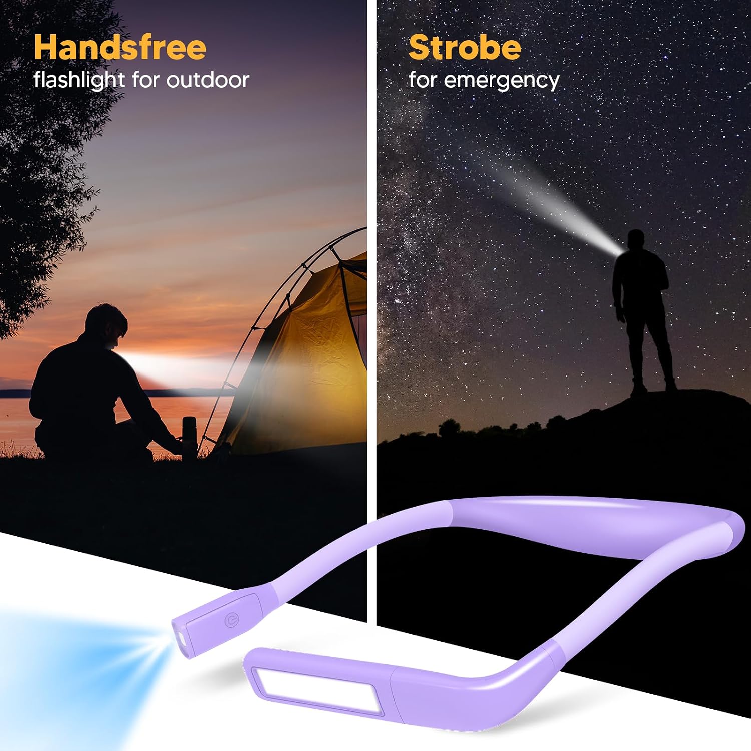 Reading Lights for Books in Bed, 3 Colors Dimmable Neck Light