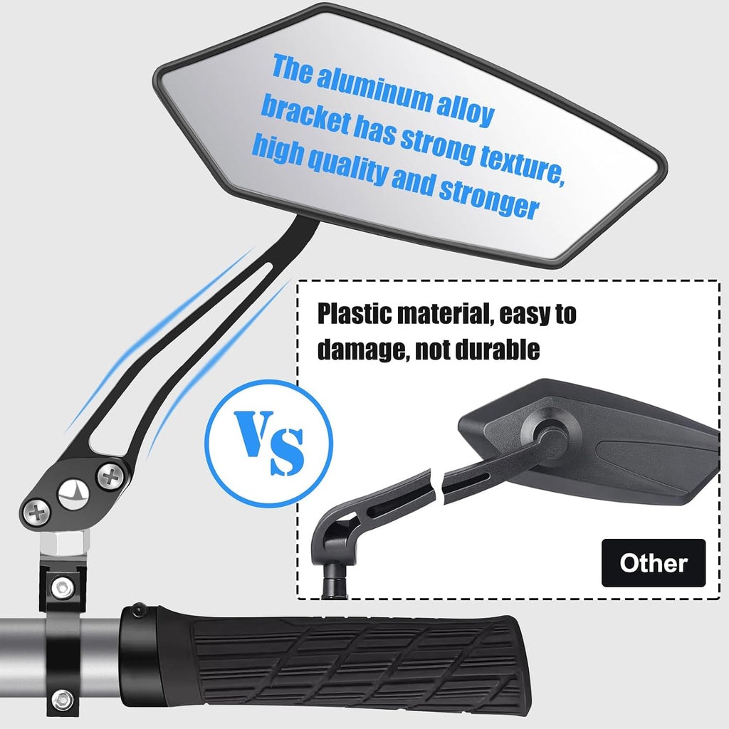Diyife Bike Mirrors, 2 Pcs HD Version Large Bicycle Mirrors for Handlebars