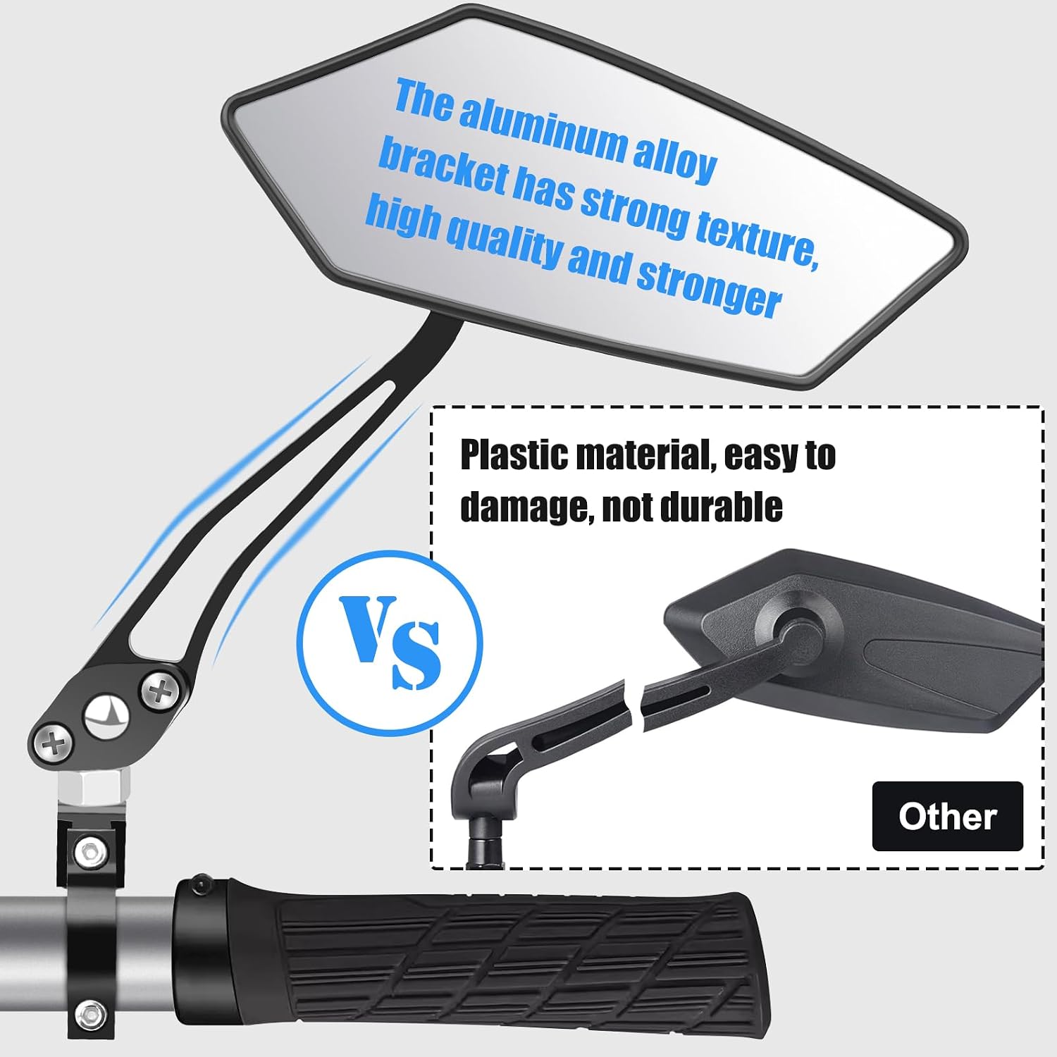 Diyife Bike Mirrors, 2 Pcs HD Version Large Bicycle Mirrors for Handlebars