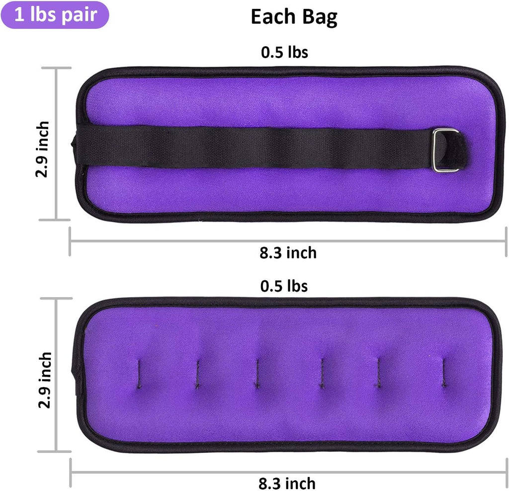 Ankle/Wrist Weights, Small Leg Arm Hand Cuff Weights for Women Kids, Exercise Equipment with Adjustable Straps for Fitness Gym Dancing Walking Jogging Gymnastics Aerobics (1 Pair)