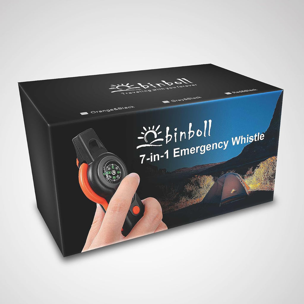 Emergency Survival Function Whistle, Outdoor Multifunctional Tool Safety Whistle with Lanyard, Ideal for Kayaking, Boating, Hiking, Camping, Climbing, Hunting,Rescue Signaling