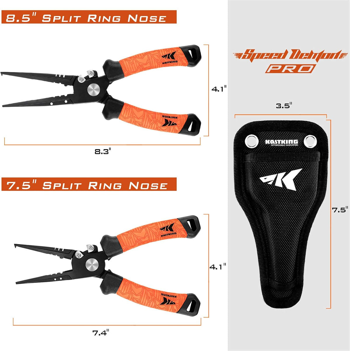 KastKing Speed Demon Pro Fishing Pliers,7.5'' Split Ring Nose