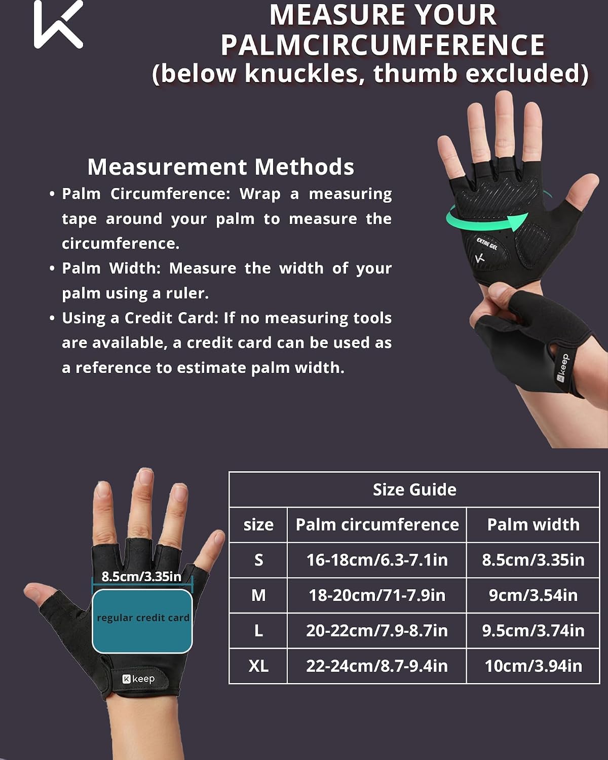 KEEP Workout Gloves for Men & Women, Breathable Skin-Friendly Non-Slip Gym Gloves for Weight Lifting, Pull-Ups, Dumbbells, Cycling, Fitness Training & Home Exercise