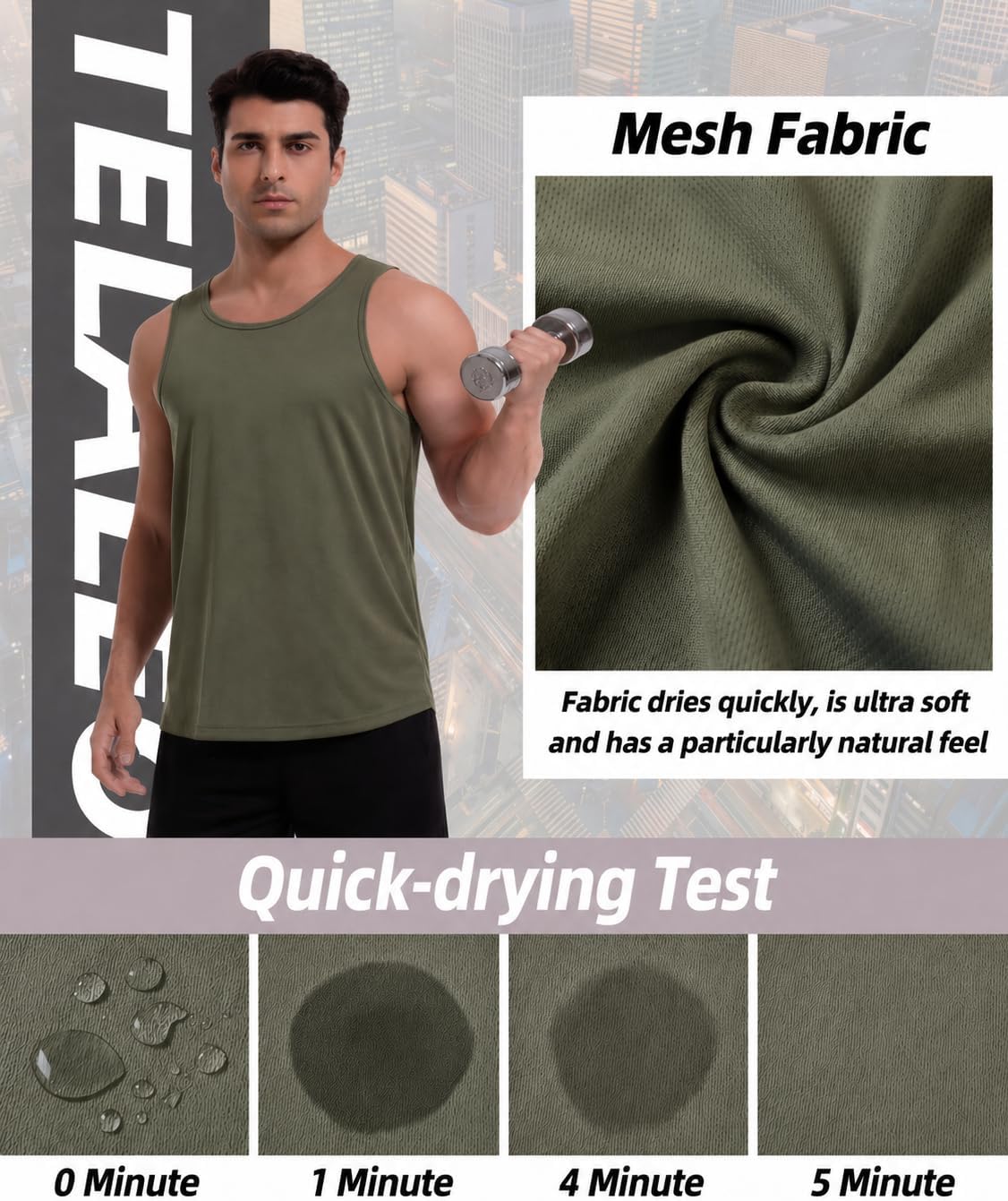 5 Pack Men's Workout Tank Tops Sleeveless Shirt Mesh Muscle Gym Fitness
