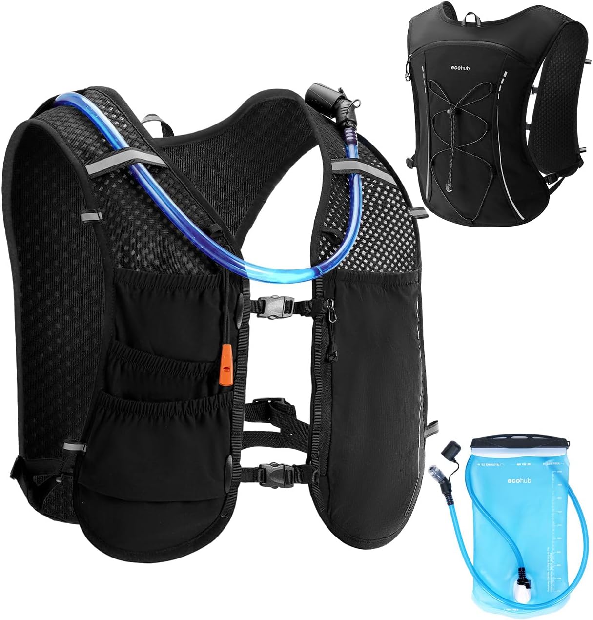ECOHUB Lightweight Hydration Vest Water Backpack with 2L Water Bladder