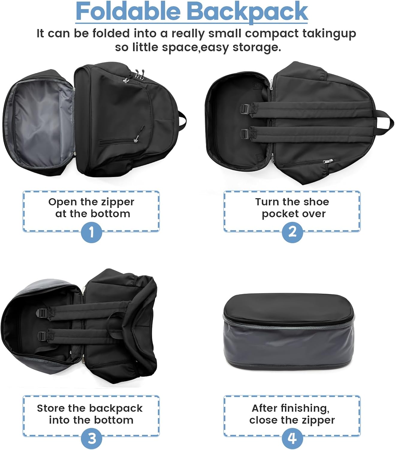 Black Gym Backpack for Women Men,Dance Sport Backpack With Shoe Compartment