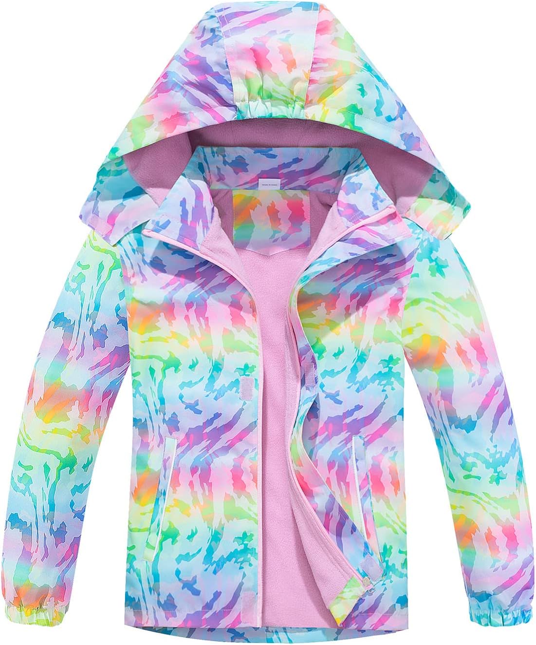 MGEOY Kids Rain Jacket, Waterproof Lightweight Hooded Windbreaker for Boys Girls 4-16Y