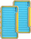 Aventik Silicone Fly Boxes Super Slim Waterproof Best Pocket Sizes Fly Fishing Storage 7.36"X4.02"X0.63"/5.39"X3.74" X0.63'' (2PC-G048LT blue silicone:7.36"X4.02"X0.63")