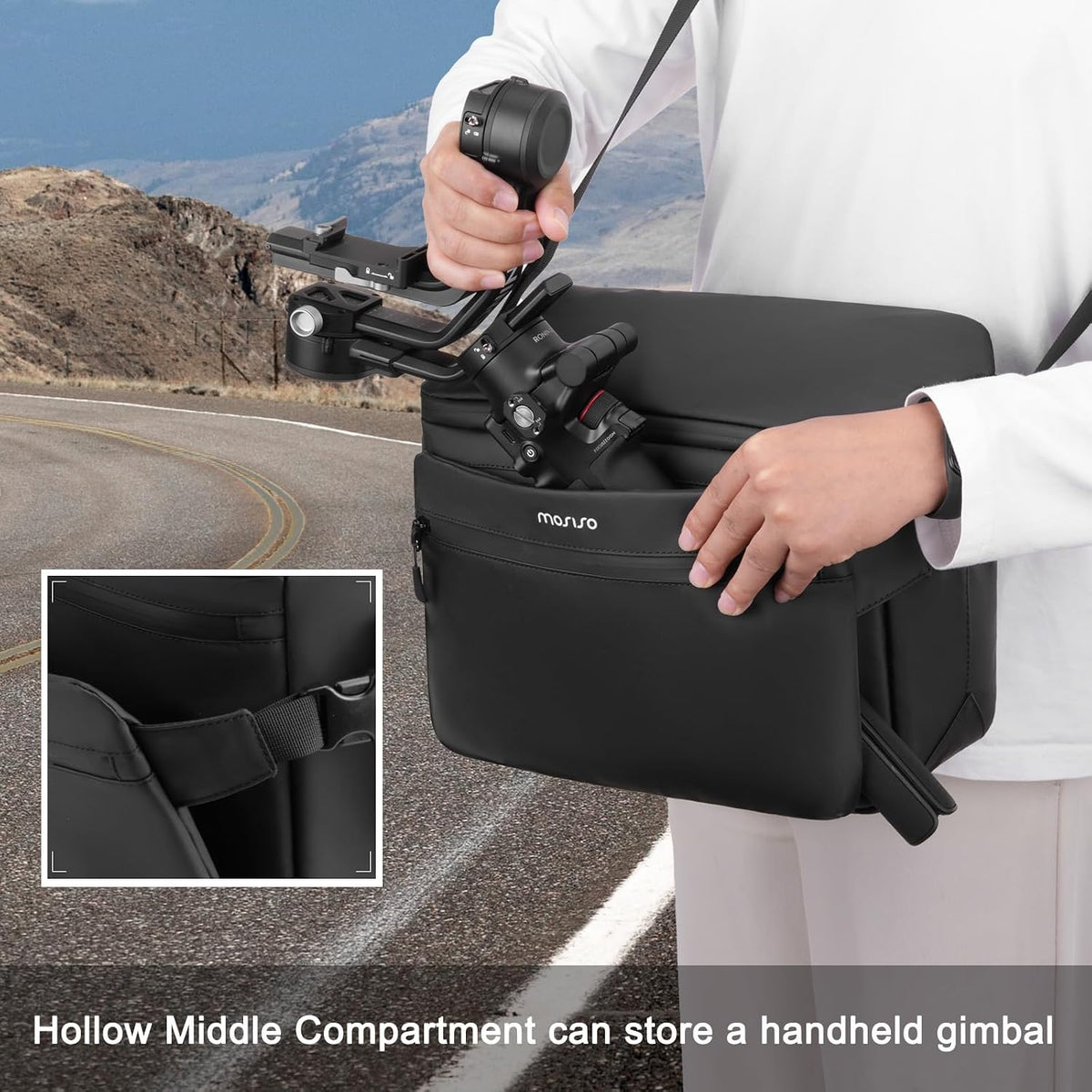 MOSISO Camera Bag Camera Case Photography Shoulder Messenger Bag, Black