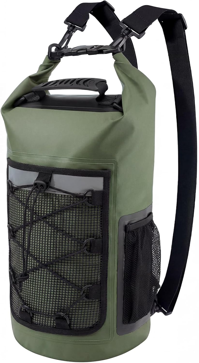 Dry Bag, 25L Waterproof Backpack, Outdoor Roll-Top Dry Bags for Kayaking