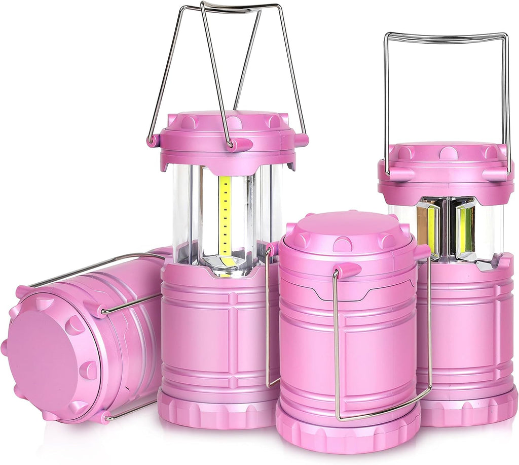 4-Pack LED Pink Camping Lantern