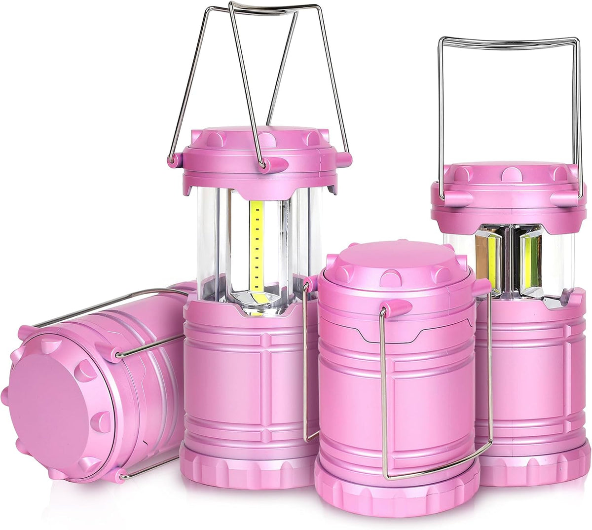 4-Pack LED Pink Camping Lantern