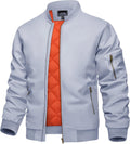 KEFITEVD Men's Bomber Jackets Winter Windbreaker Warm Full Zip Casual Coats