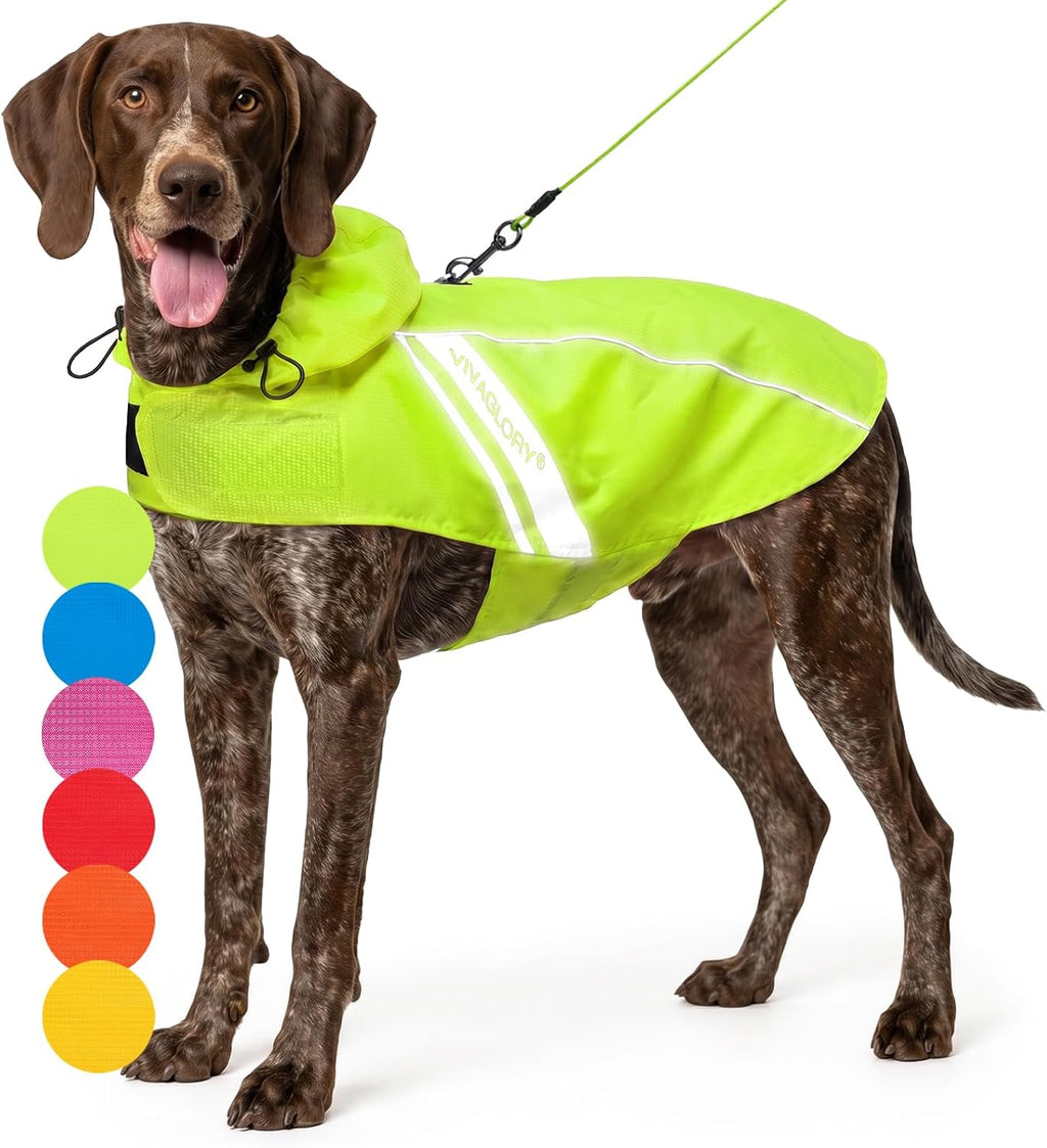 VIVAGLORY Dog Raincoat Wetoff Dog Rain Coat, XL, Bright Yellow