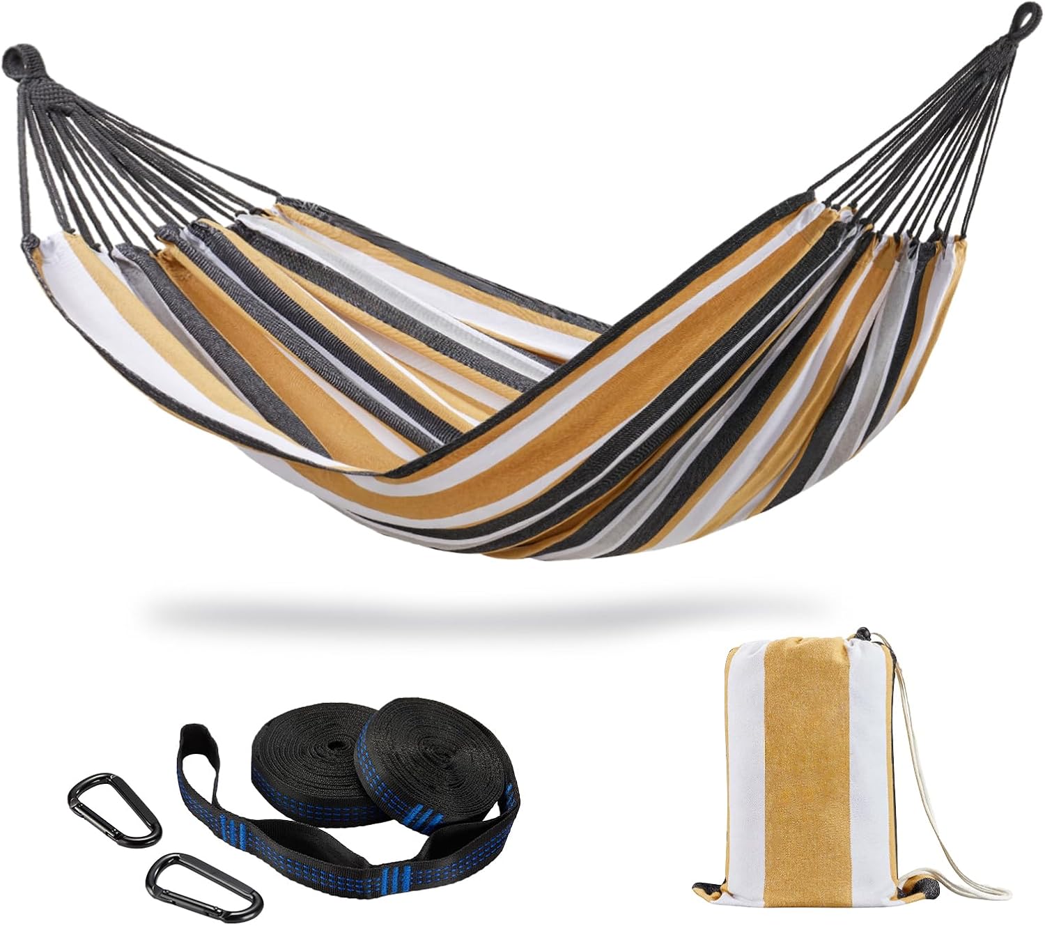 Brazilian Double Hammock with Tree Straps, Extra Large, 450 lbs Capacity