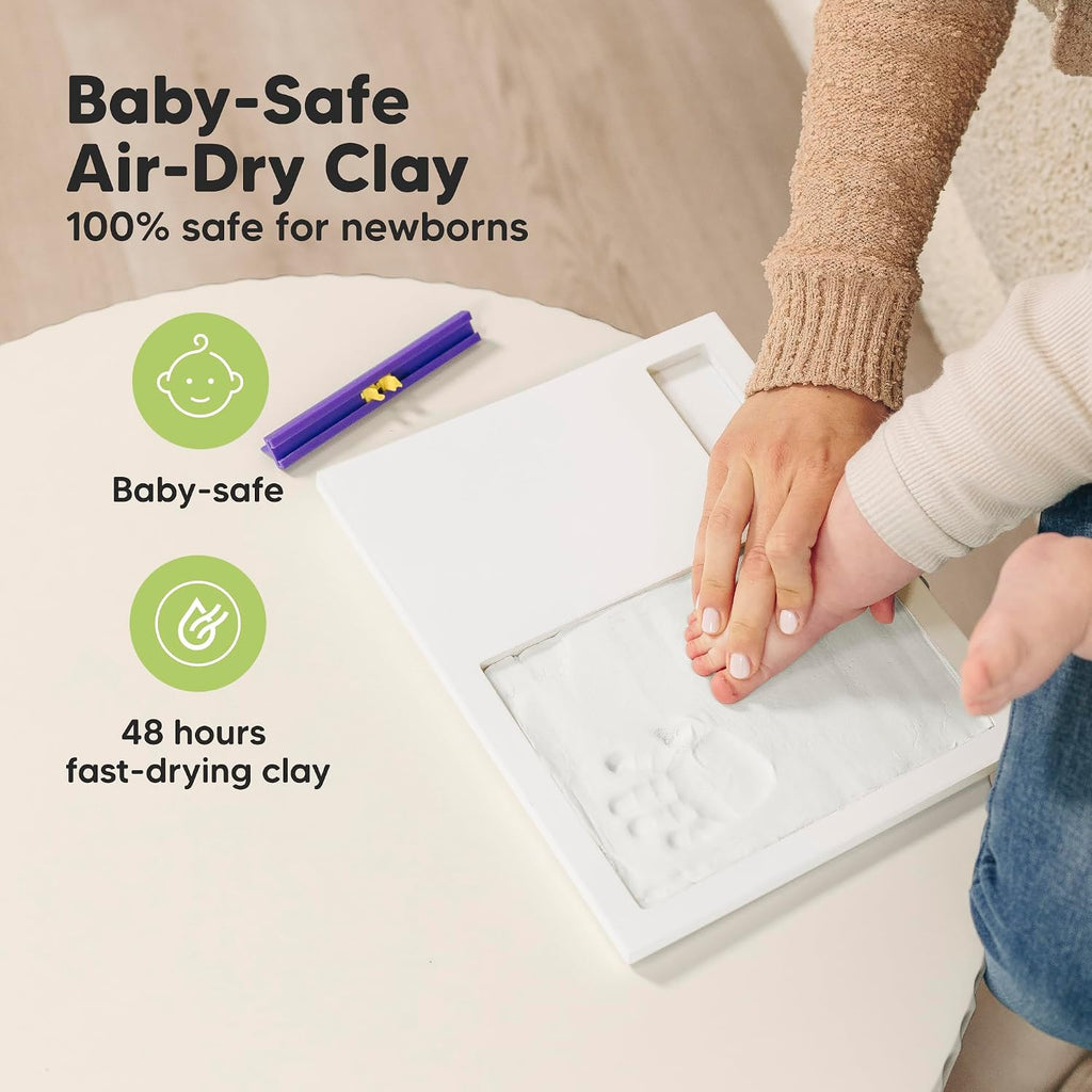 KeaBabies Baby Footprint Kit, Clay Paw Print Kit, Newborn (Alpine White)