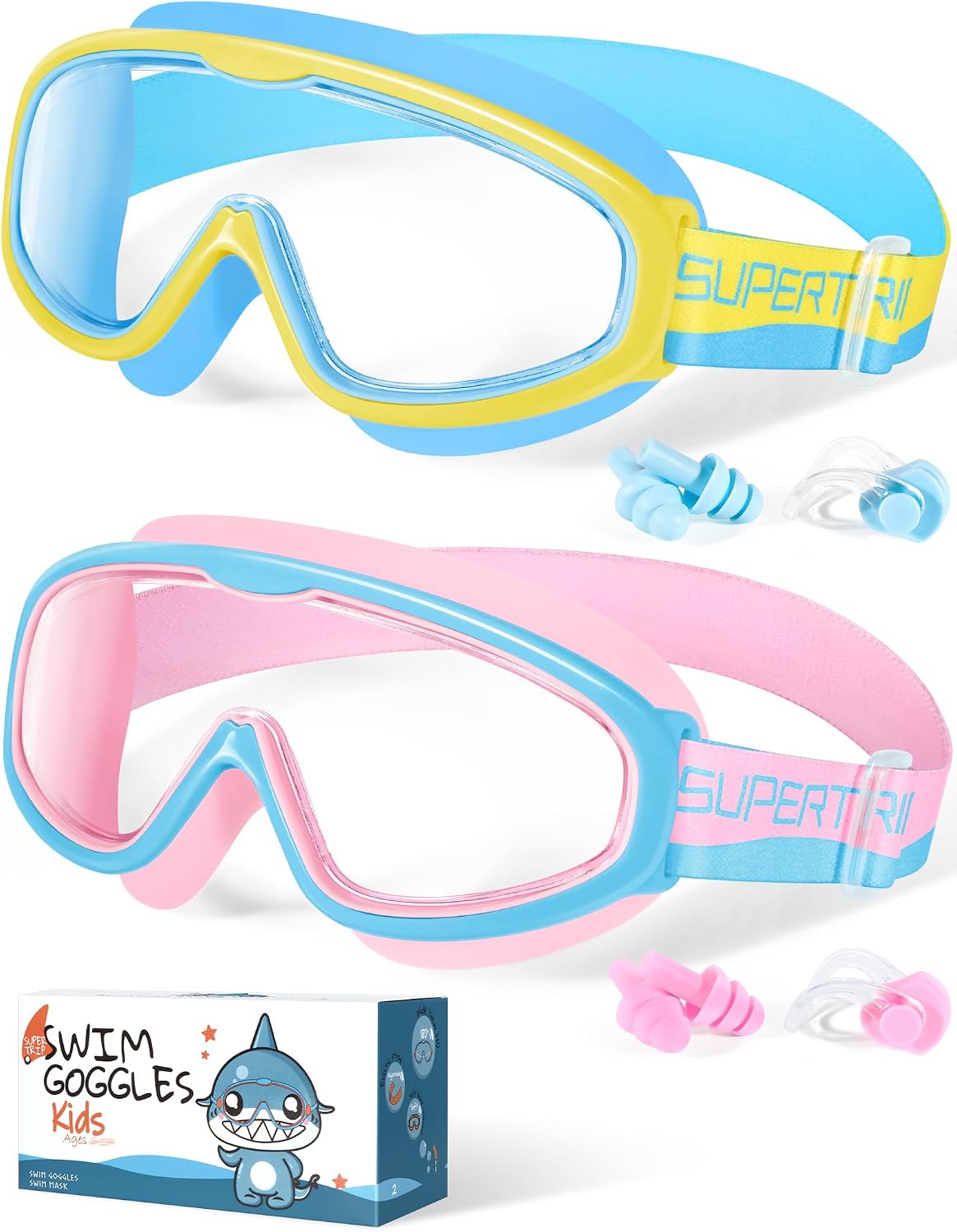 Supertrip Kids Swim Goggles with Fabric Strap