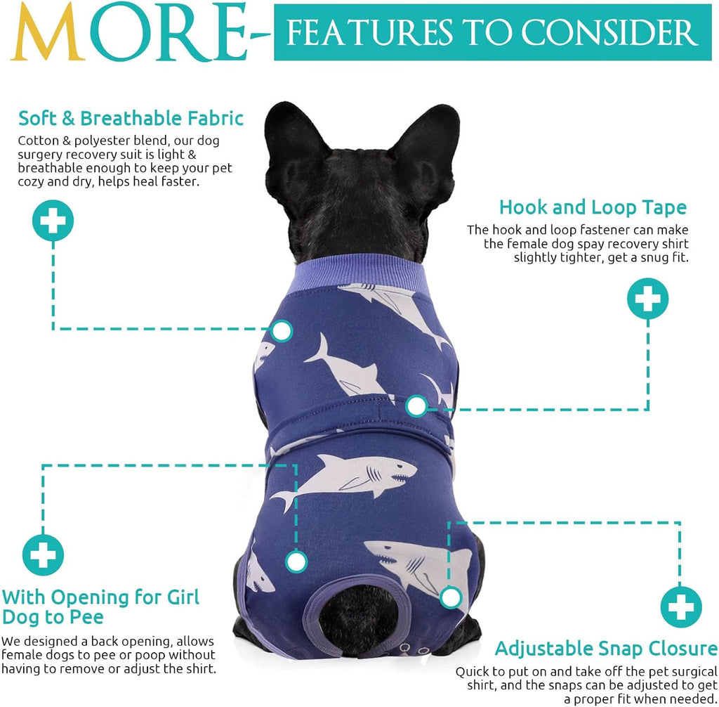 KOESON Lightweight & Soft Surgery Recovery Suit for Large Dogs Female Male