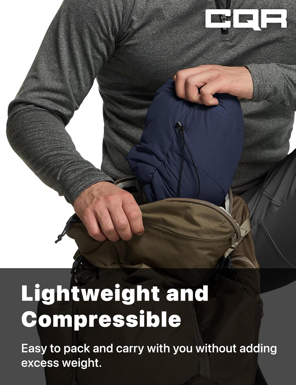 CQR Men's Lightweight Warm Insulated Jacket, Windproof Water Resistant Winter Active Coat for Hiking Work Outdoor Tactical