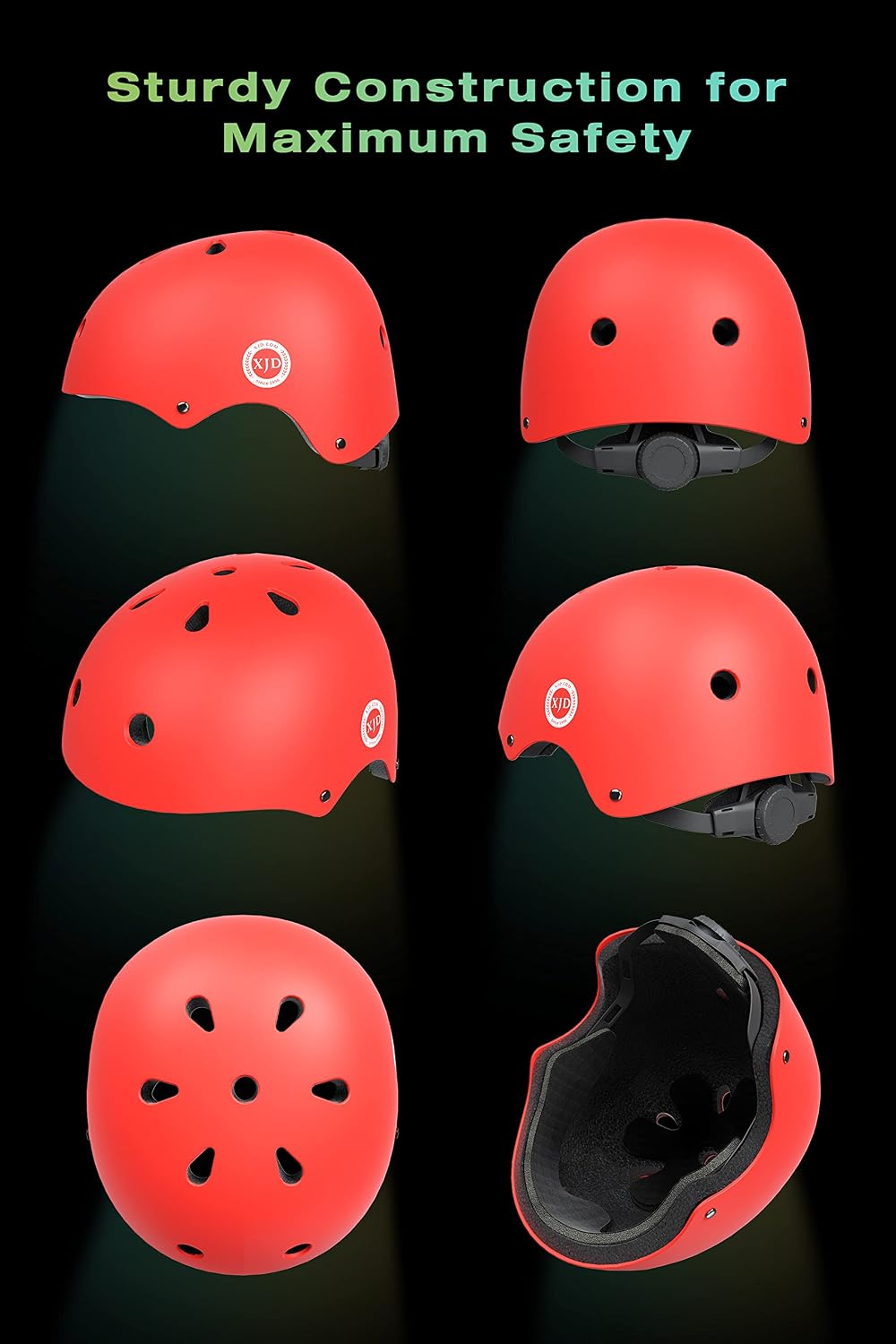 XJD Kids Bike Helmet Set for 3-5-8-14 Years, Knee Elbow Pads Wrist Guards