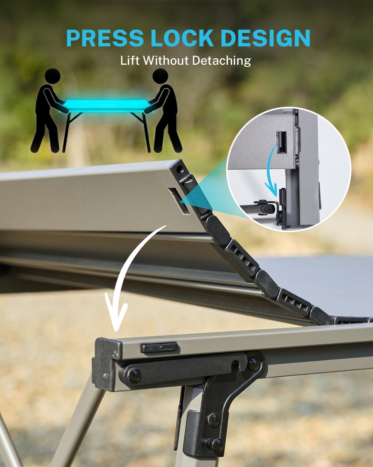 Gonex 50" Camping Table, Roll Up Aluminum Folding Picnic Beach Table