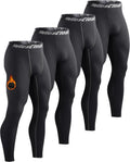 4 Pack Men's Thermal Compression Pants Fleece Lined Sports Tights Leggings Winter Athletic Baselayer Bottoms