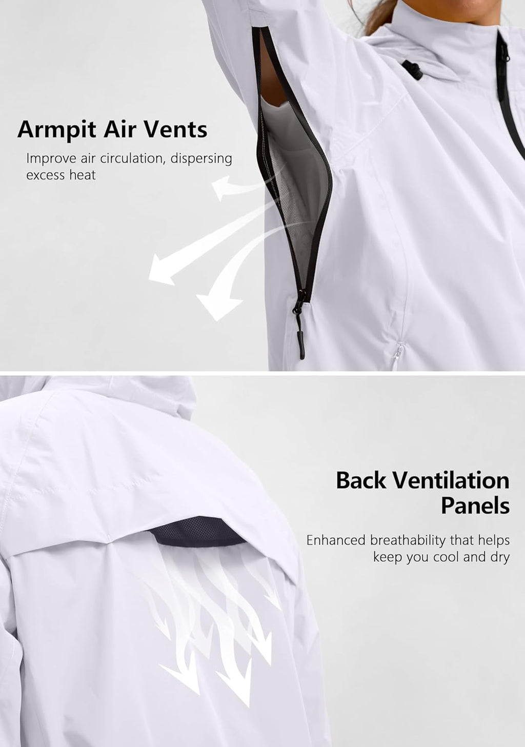 Bikewa Women's Cycling Rain Jackets Waterproof Windbreaker Lightweight Running Windproof Reflective Jacket Packable Hooded