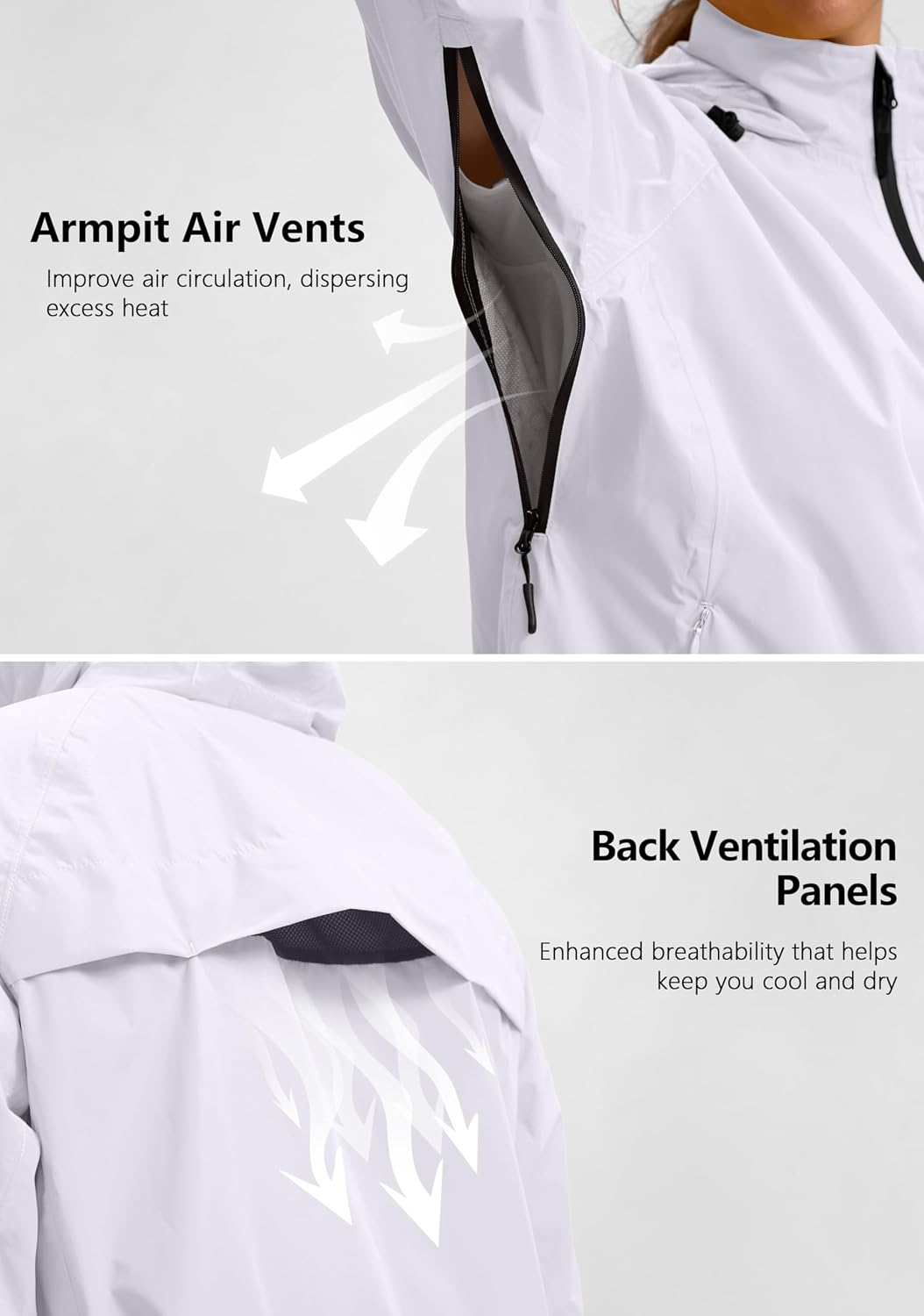 Bikewa Women's Cycling Rain Jackets Waterproof Windbreaker Lightweight Running Windproof Reflective Jacket Packable Hooded