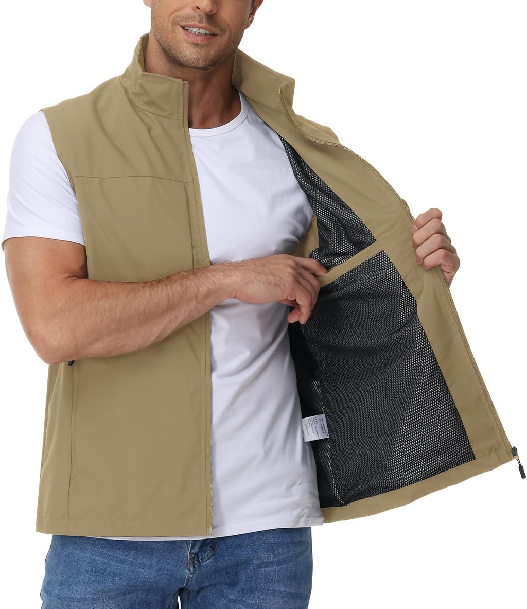 Eisctnd Mens Lightweight Quick Dry Vest Sleeveless Outdwear Utility Jacket