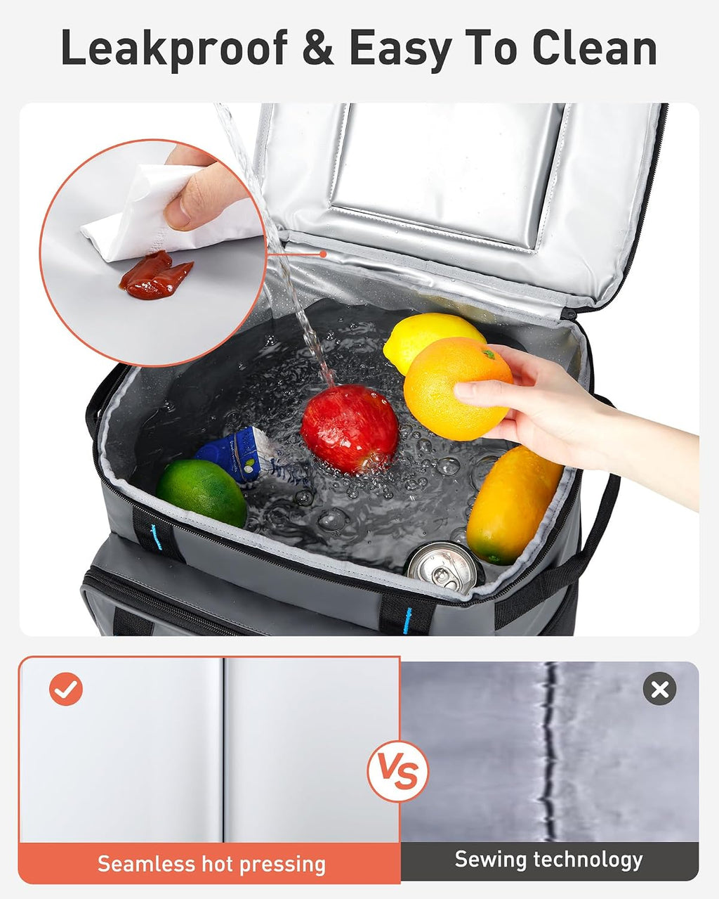 TOURIT Collapsible Rolling Cooler with Wheels, 12H Insulated & Waterproof
