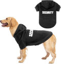 BINGPET Security Dog Hoodie, Pet Sweater Clothes with Leash Hole, Black