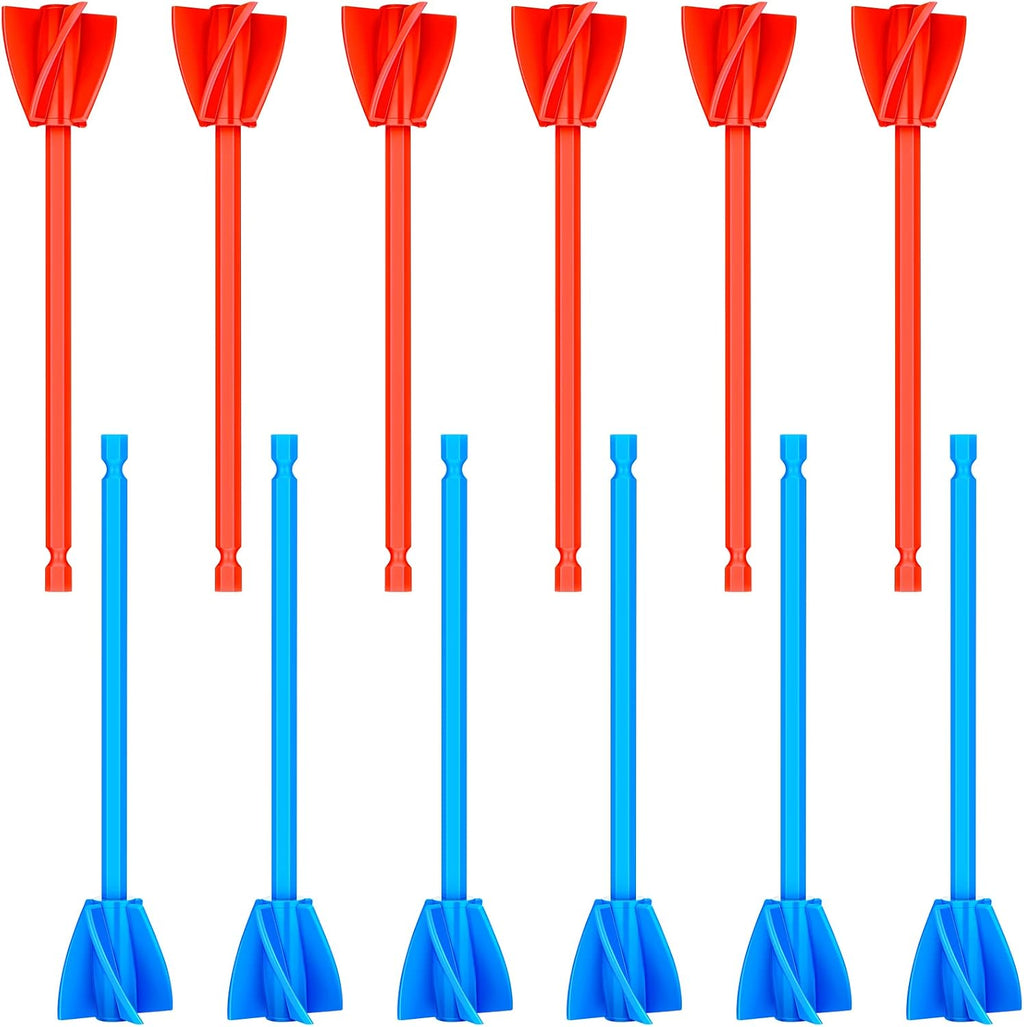 12 Pieces Epoxy Mixer Attachment for Drill Helix Paint Mixer Reusable Paint Stirrers Drill Attachment for Resin for Jewelry Resin Casting Molds (Red, Blue)
