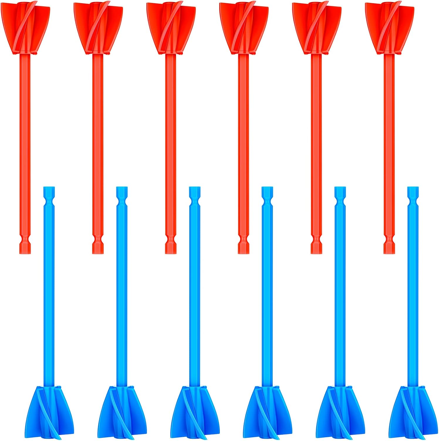 12 Pieces Epoxy Mixer Attachment for Drill Helix Paint Mixer Reusable Paint Stirrers Drill Attachment for Resin for Jewelry Resin Casting Molds (Red, Blue)