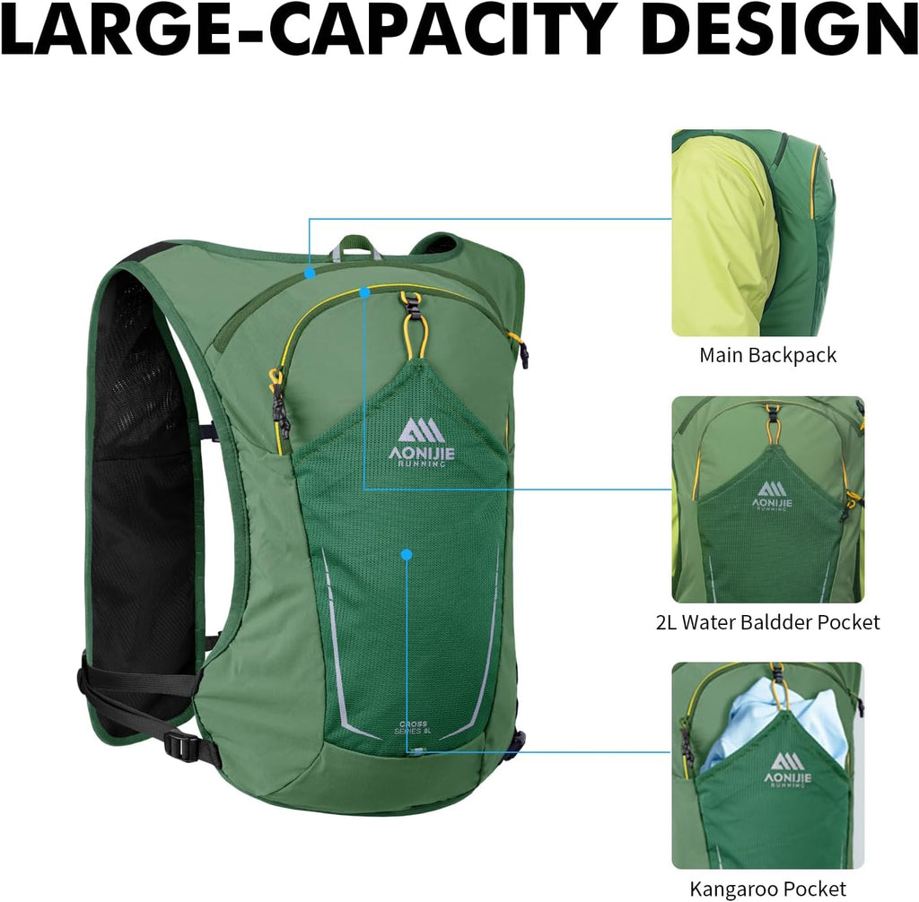 AONIJIE Running Hydration Vest for Men Women 500ml Soft Flask Water Bottle