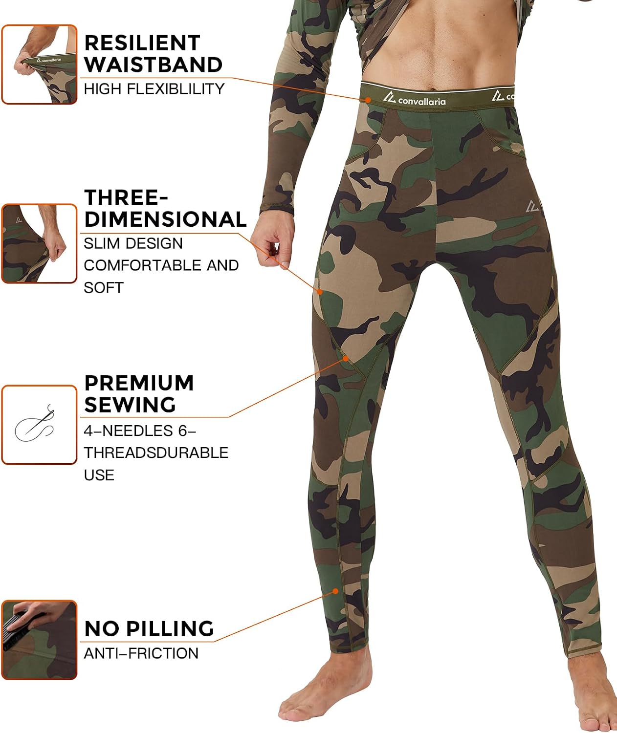Mens Thermal Underwear Long Johns Set Cold Weather Hunting Base Layer
