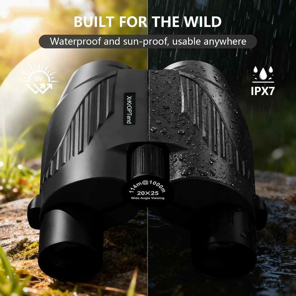 20x25 Compact Binoculars with Strap for Kids and Adults, Sharp Clear, Mini Low Weight Binoculars for Bird Watching,Hiking Outdoor, Cruise Ship,Concert