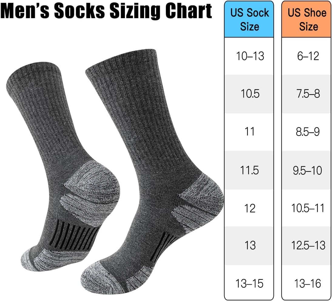 JOYNÉE 8 Pairs Mens Athletic Crew Socks Cushion Running Work Breathable Outdoor Socks for Men