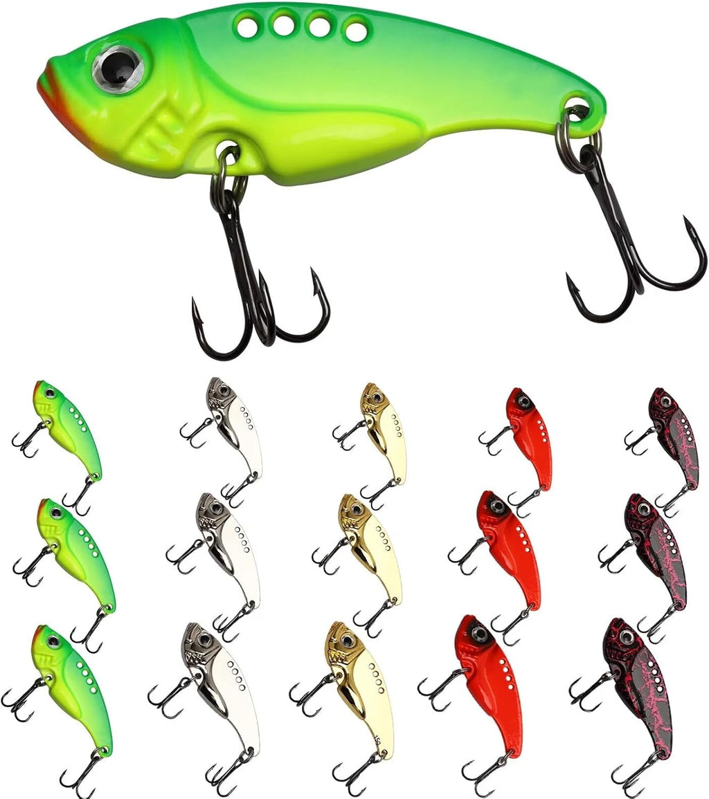 Dovesun Blade Bait Fishing Lures Swimbait Fishing Spoons 15pcs