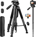 Tripod for Camera and Phone, 72" Tall Camera Tripod Monopod with Remote
