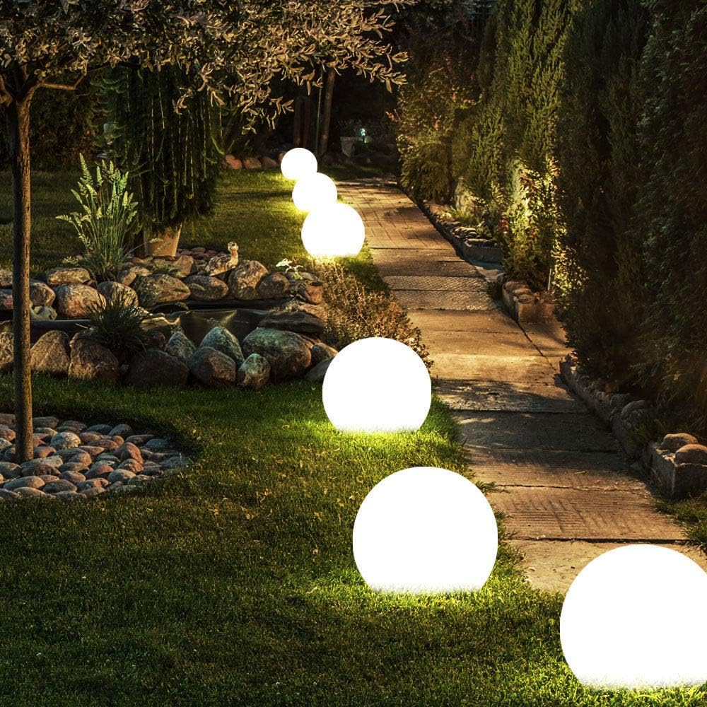 Mr.Go Rechargeable LED Ball Light 12", RGB Color-Changing Globe Orb Lamp