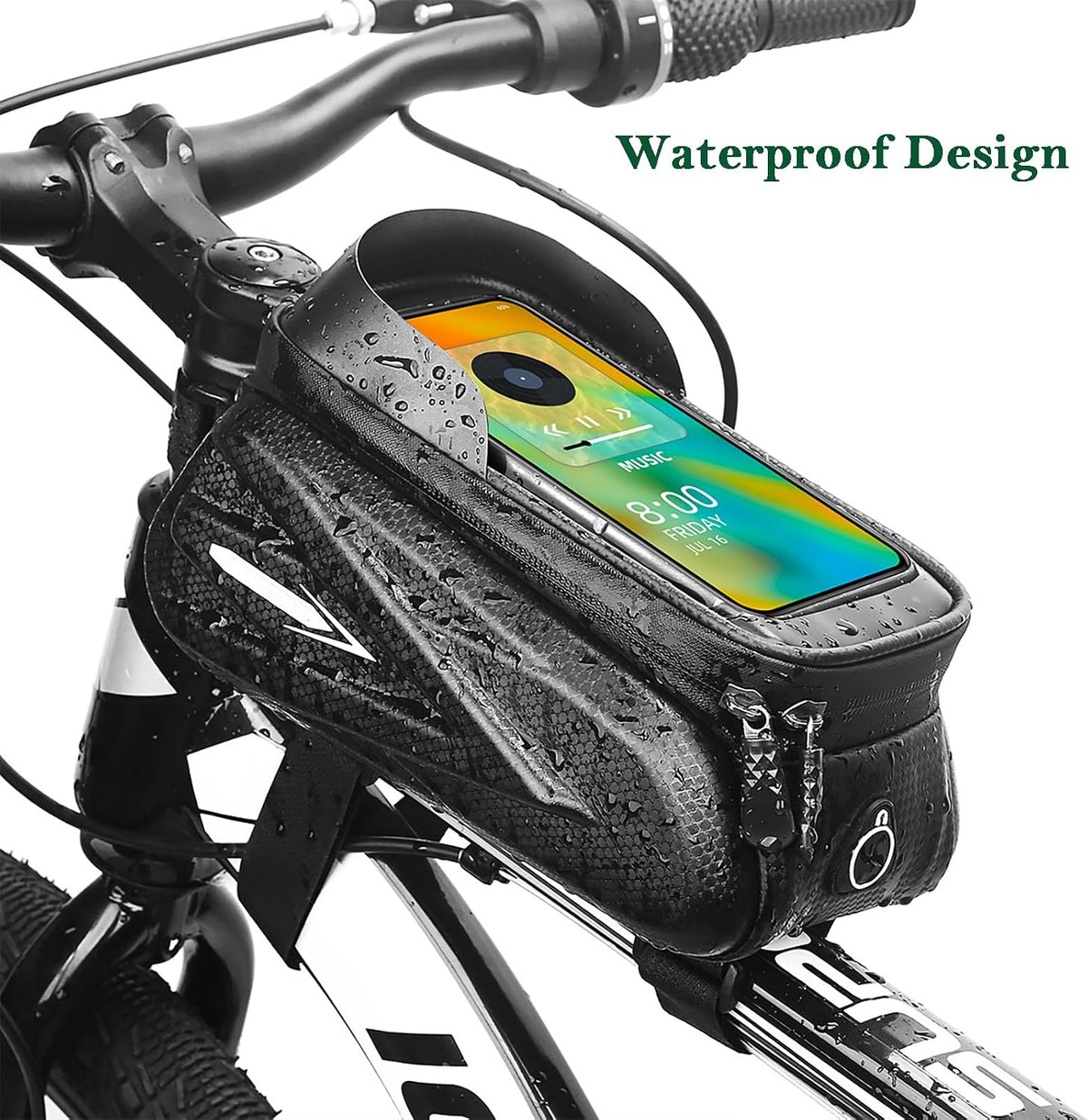 Bike Frame Bag, Mountain Bike Phone Holder Bag for Road and Mountain Bikes Cycling Storage Bags