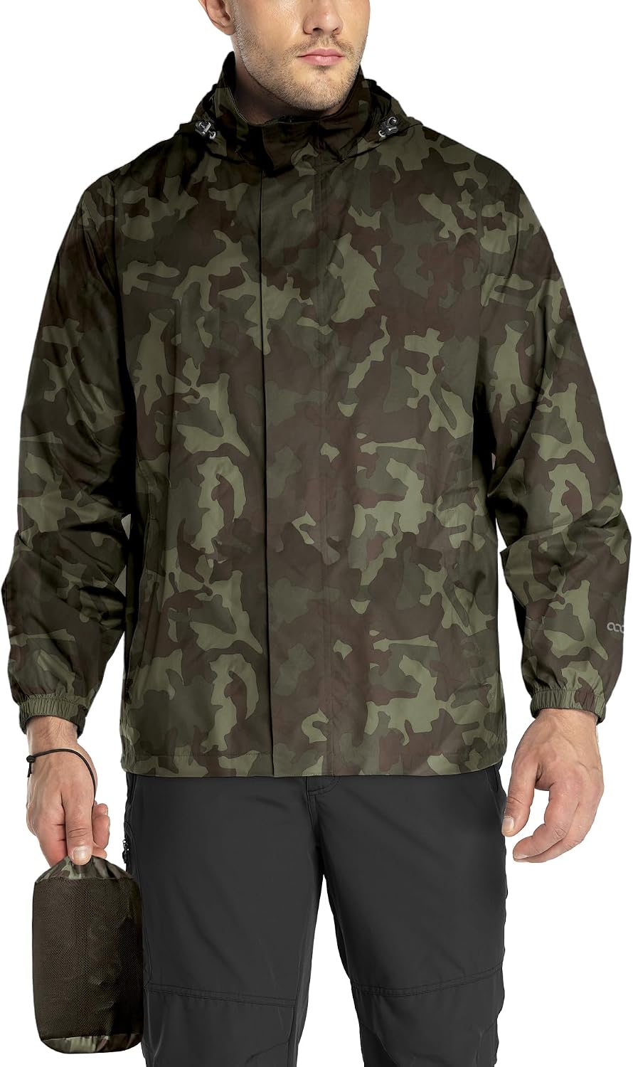 33,000ft Men's Packable Rain Jacket Lightweight Waterproof Golf Raincoat