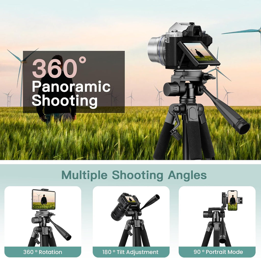 VICTIV Camera Tripod, 68" Phone Tripod for Tablet iPad iPhone with Remote