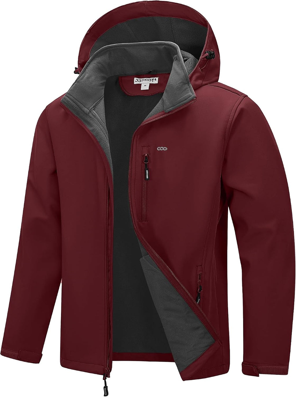 33,000ft Men's Hooded Softshell Jacket Waterproof Fleece Windbreaker Jacket