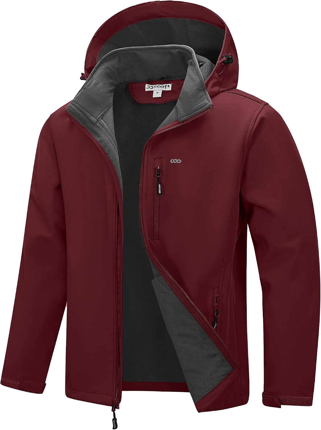 33,000ft Men's Hooded Softshell Jacket Waterproof Fleece Windbreaker Jacket
