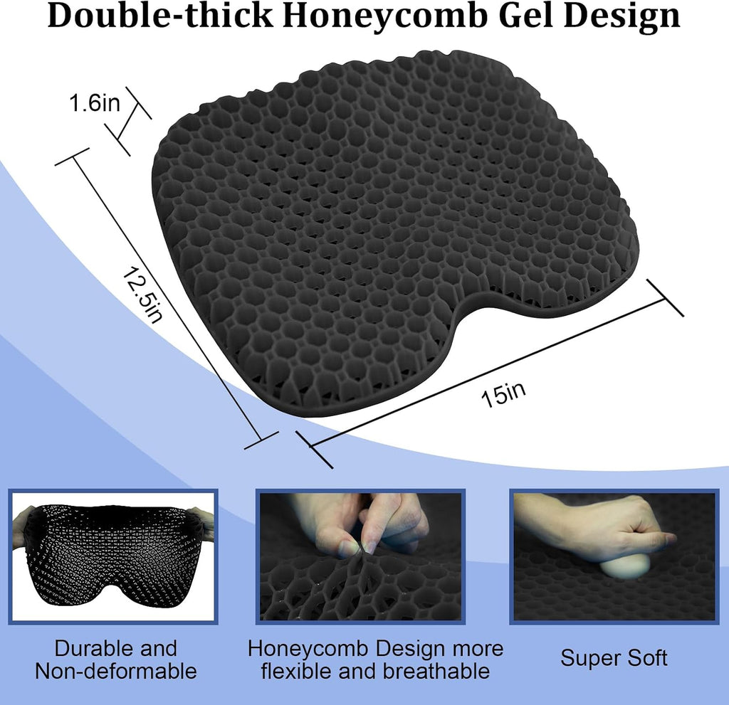 NEW-Vi Anti-Slip Kayak Seat Cushion - Waterproof Thicken Gel Boat Kayak Canoe Rowing Stadium Pad for Sit in Kayak Chair Kayak Accessories Equipment Gear for Fishing Kayak