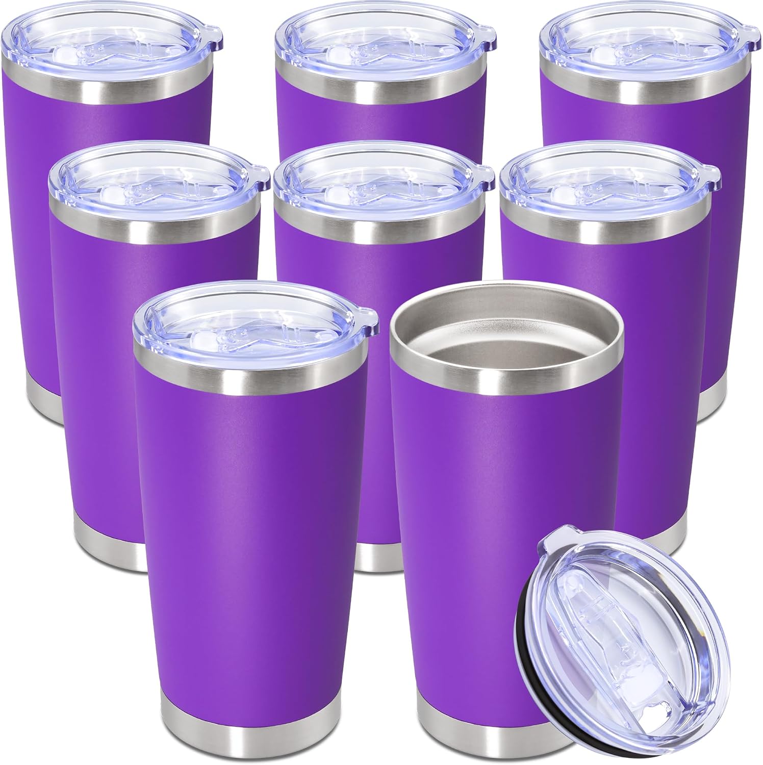 20oz Tumbler Stainless Steel Tumbler Coffee Tumbler with Lid Purple, 8P