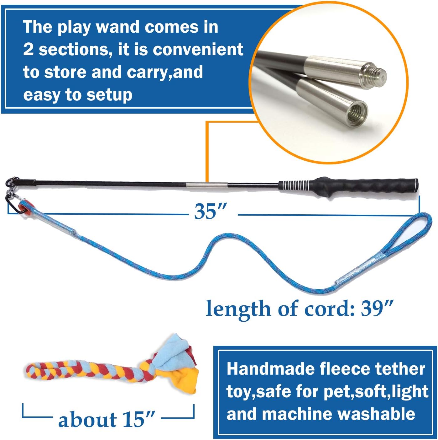 Interactive Flirt Pole Toy for Dogs Chase,Outdoor Exercise,Agility Training